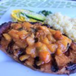 Grilled Pork Chops with Fresh Peach Ginger Sauce