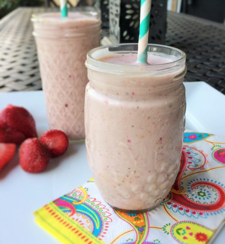 High Protein Strawberry Banana Smoothie Karen Mangum Nutrition 8060