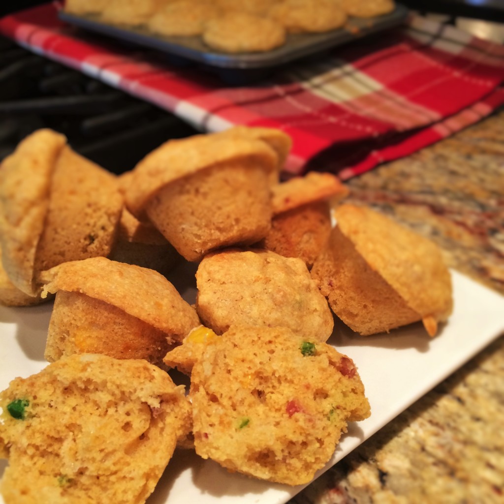 Bacon Cheddar Corn Bread Bites