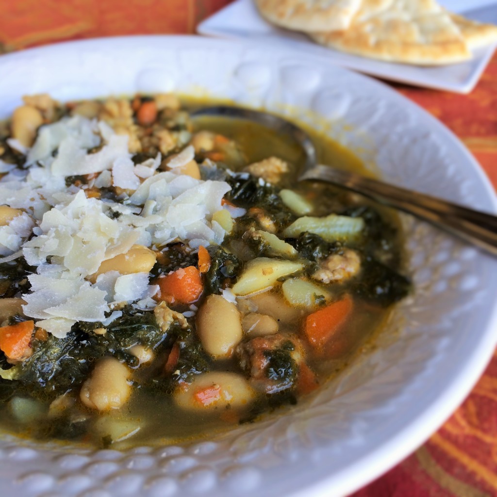 Tuscan Style Sausage, White Bean and Kale Soup
