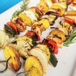 Herb Chicken, Vegetables and Idaho Baby Gold Potato Kabobs