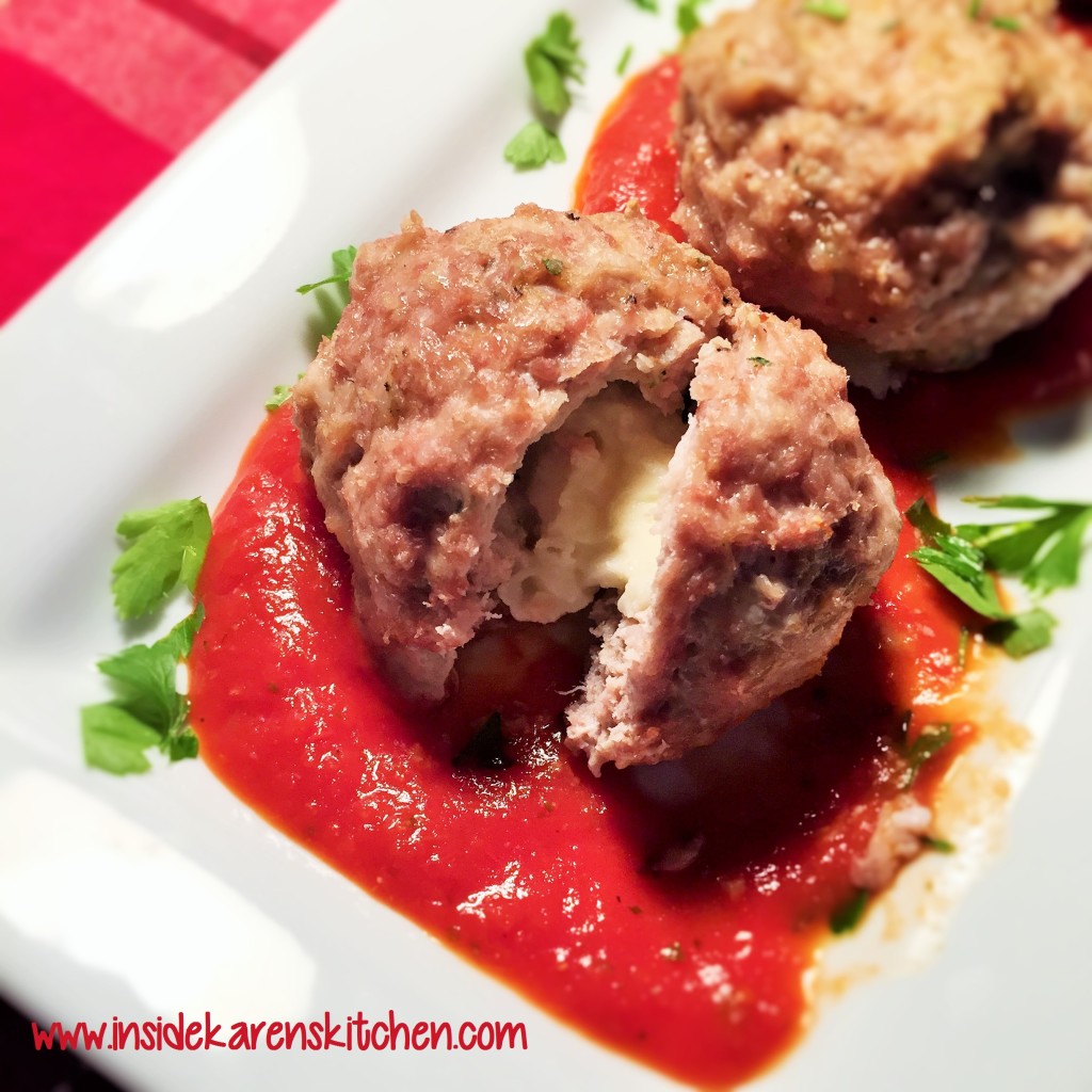 Cheesy Turkey Meatballs with Marinara Sauce