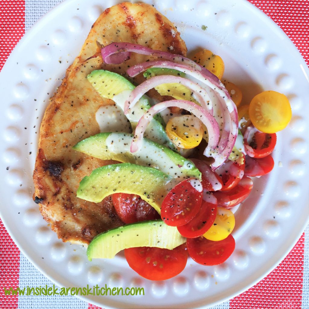 Grilled Chicken with Tomato Avocado Salad 1