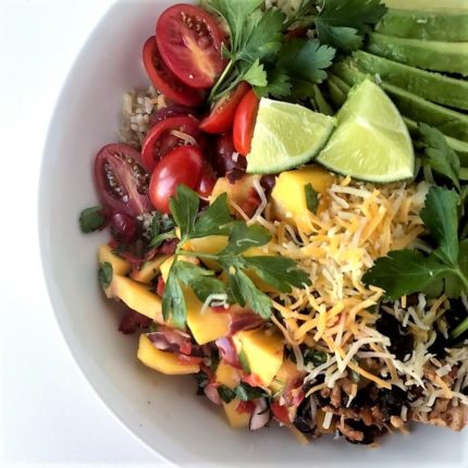 Mexican Fiesta Rice Bowl with Mango Salsa – Karen Mangum Nutrition