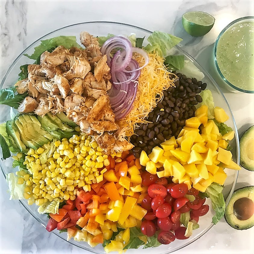 Southwest Chopped Salad & Chipotle Lime Dressing - College Housewife