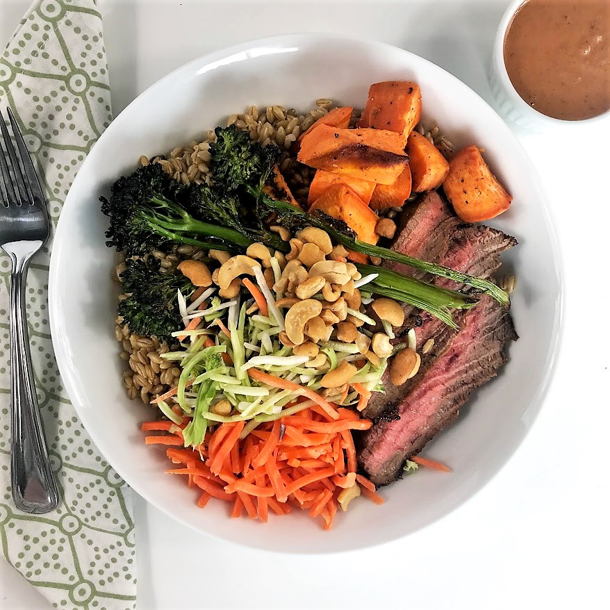 steak-barley-and-vegetable-buddha-bowl-with-cashew-sauce-karen